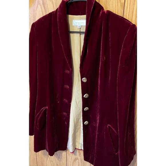 Alease Fisher Red Velvet Size 12 Blazer - Picture 8 of 16